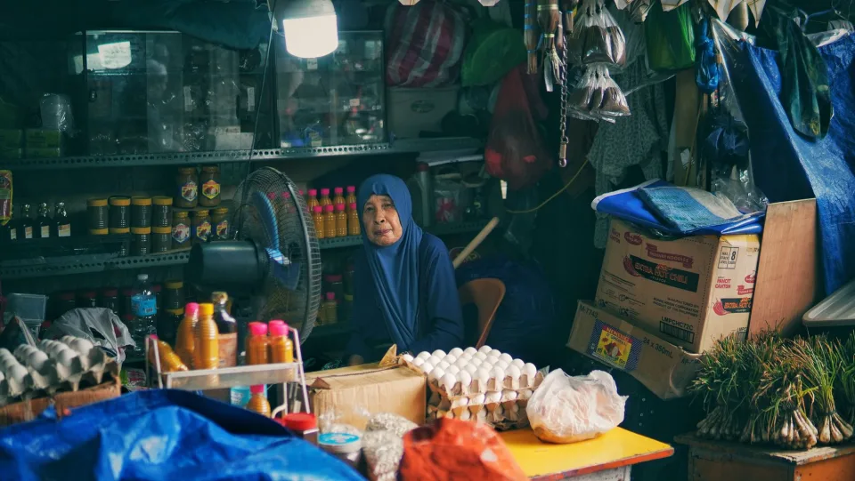 Kệ rau củ buổi sáng